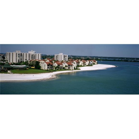 Panoramic Images PPI84574S Vue Aérienne d'Hôtels sur la Plage du Golfe du Mexique Clearwater Beach Florida USA Affiche Imprimée, 27 x 9