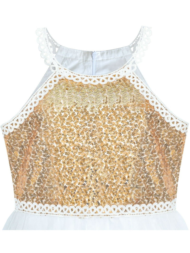 Girls Dress Gold Butterfly Embroidered Halter Dress Party 10 Years - Walmart.com Girls Dress Gold Butterfly Embroidered Halter Dress Party 10 Years - Walmart.com