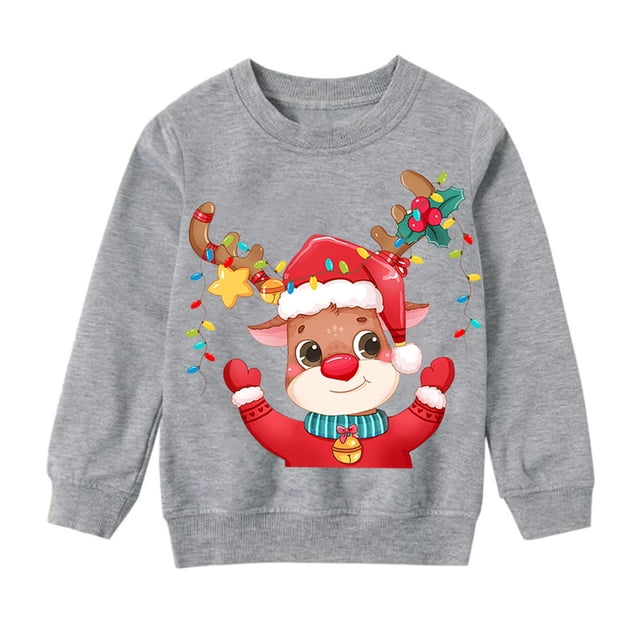 Niños Niñas Navidad Moda Linda Impresión Tops Familia Padre-hijo Desgaste Niño Fridja nalpqowj26780