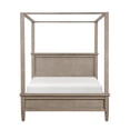 thumbnail image 5 of 6pc Master Bedroom Queen Size Canopy Bed Set Gray Oak Finish Strong Wooden Furniture, 5 of 7