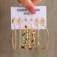 thumbnail image 4 of LYMAYTER Geometric Earrings Set 6 Pairs Geometric Faux Pearl Hoop Earrings - Fashionable, Dangle, 4 of 7