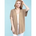 thumbnail image 3 of Made by Johnny Women's Kimono Style Short Sleeve Dolman Cardigan XXXL TAUPE, 3 of 6