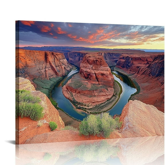 Sunset Canvas Art Print, Unframed 20x16 inches Nature Wall Art
