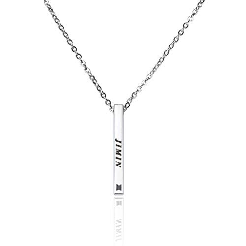 BTS Necklace Vertical Bar Necklace Kpop BTS Bangtan Boys Necklace