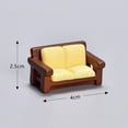 thumbnail image 7 of Dollhouse Furniture Miniature Furniture Model for Living Room Kitchen Study Brown Small Sofa, 7 of 7