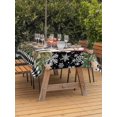 thumbnail image 2 of Outdoor Tablecloth with Umbrella Hole and Zipper, Christmas Dog Rectangle Table Cloth 60x120 Inch Waterproof Tablecloth, Winter Xmas Gingerbread Snowflakes Black Picnic Table Cover for Patio Camping, 2 of 7
