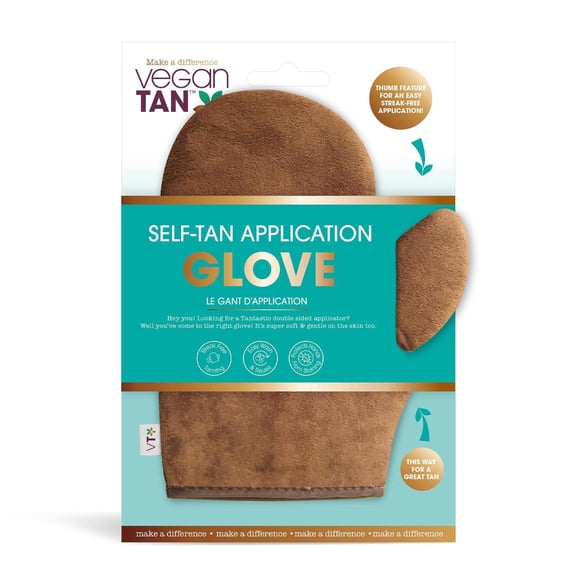 VeganTan Self Tan Application Glove, Double-Sided Tanning Mitt for Streak Free Fake Tan Application, Protects Hands from Staining, Super-Soft, Washable and Reusable