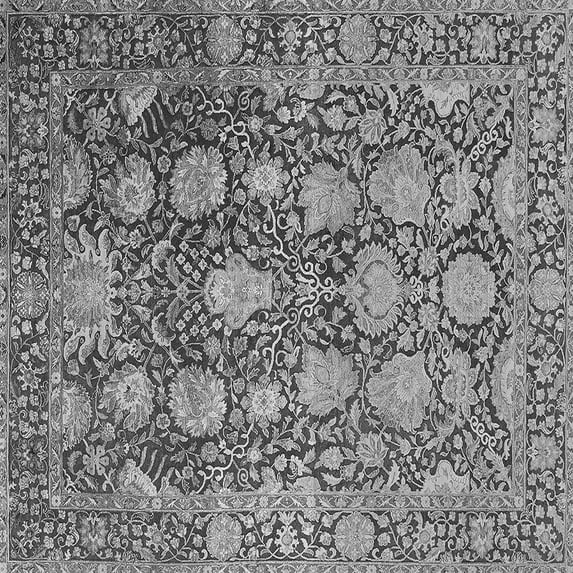 Ahgly Company Indoor Square Oriental Gray Industrial Area Rugs, 3' Square