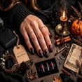 thumbnail image 5 of Halloween Press On Nails Medium 24Pcs, Horror Red Eye Stitching Fake Nails, Long Almond Shape with Bold Bloodshot Eye and Stitch Pattern, Glossy Finish Reusable False Nail Tips for Women, 5 of 7
