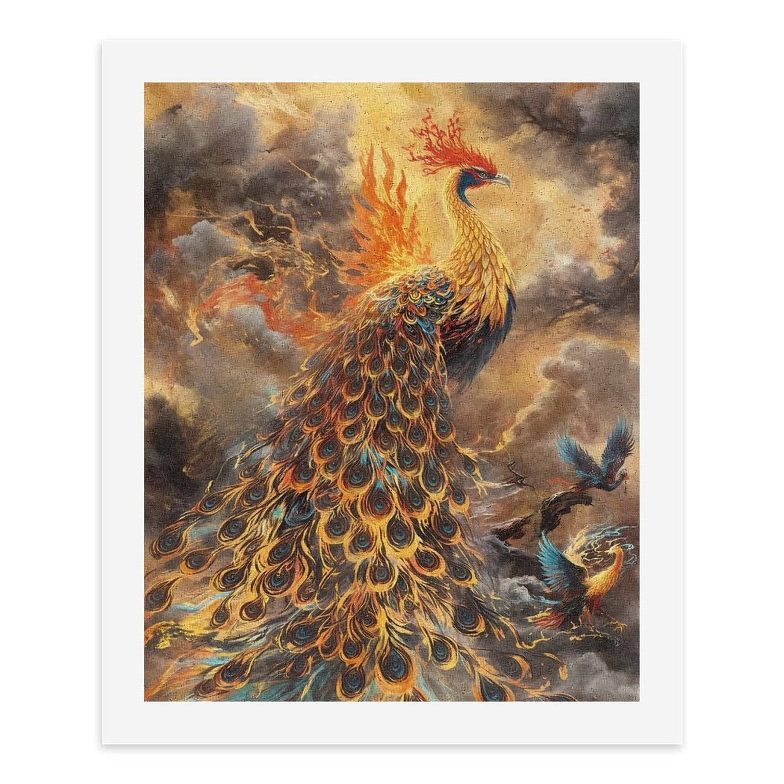 Paint By Numbers Kit for Adults Beginner - DIY Majestic Fiery Phoenix in Clouds Canvas Painting Kits for Adults, Frameless Paint By Number for Adults for Home Wall Decor 16x20 Inch