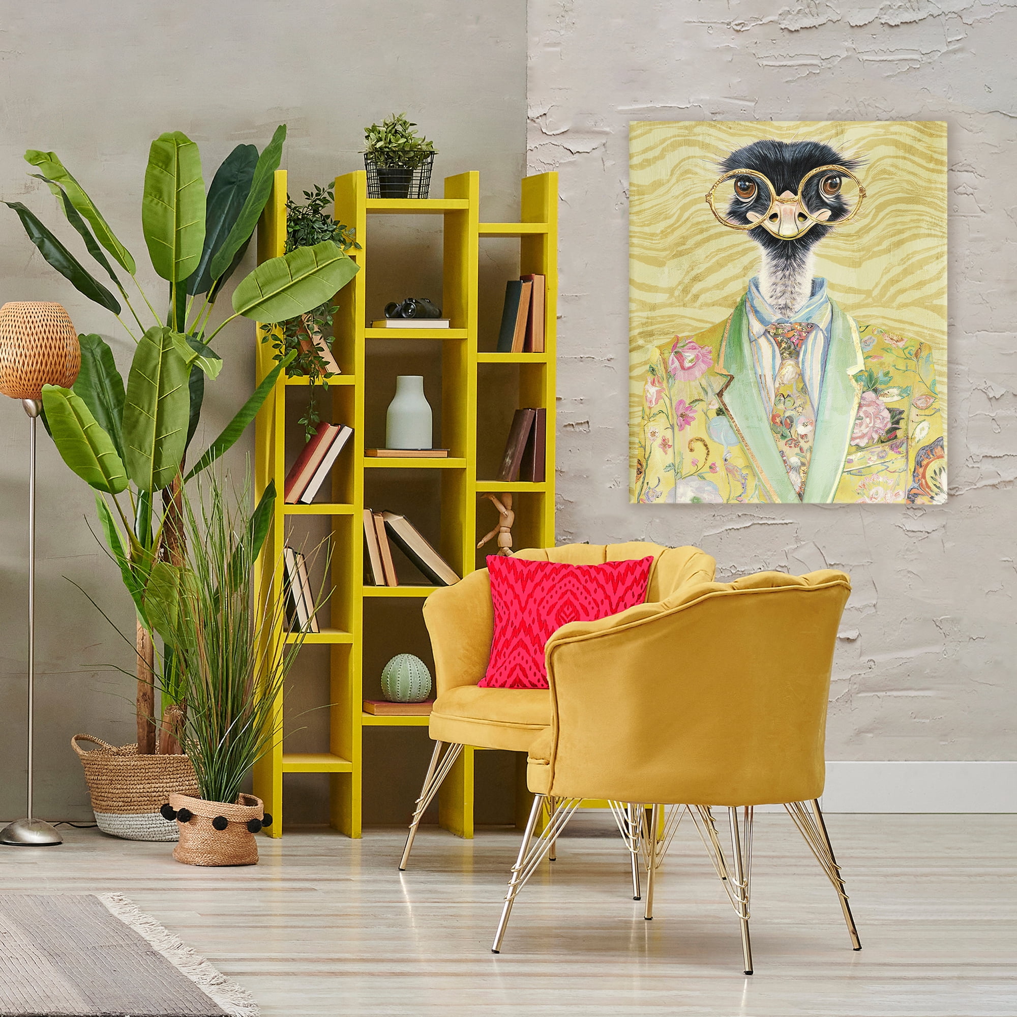 Stupell Industries Dandy Ostrich Portrait Canvas Wall Art, design by Svetlana Aleynikova