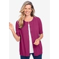 thumbnail image 3 of Woman Within Plus Size Perfect Elbow-Length Sleeve Cardigan Sweater, 3 of 6