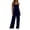 Blue, variant on Women's Casual Overalls Boho Floral Loose Wide Leg Jumpsuits Summer Pleated Outfits with Pockets
