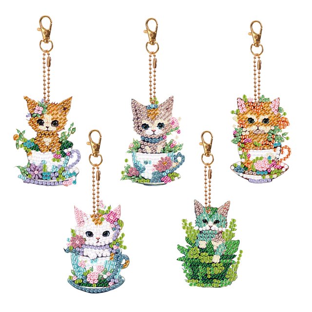 Llavero con pintura diamantes Arte 5PCS Btafrte colorido Doble Cara