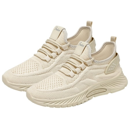 Womens Shoes Slip on Ladies Walking Fashion Athletic Sneakers Work Gym Comfort Lightweight Mesh Soft Sole Beige Quickwittc Beige