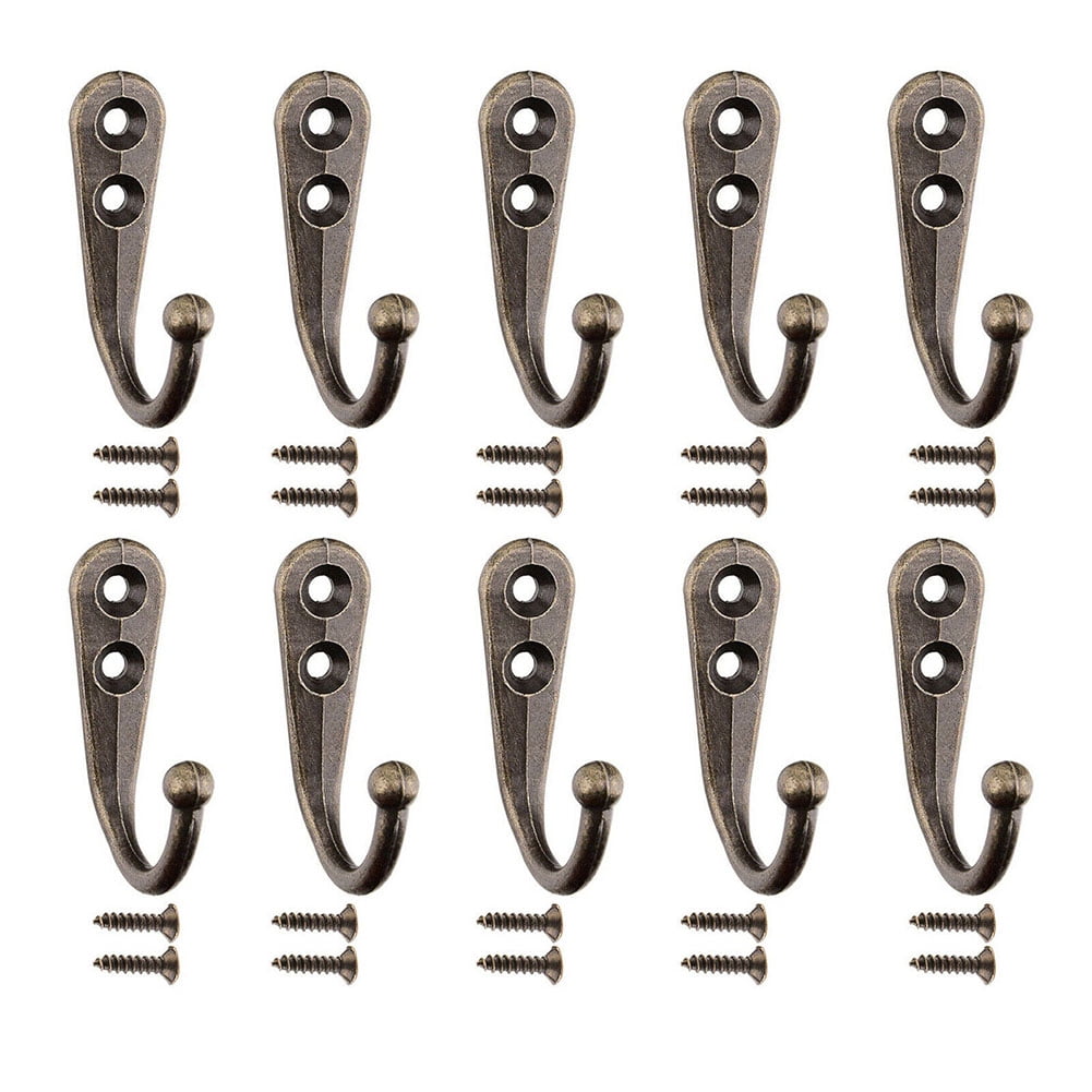 Coat Hooks For Wall, Wall Hooks, Towel Hooks, 10 Pcs Bronze Vintage Coat  Hooks Wall Mounted Cast Antique Hook for Hanging Coat Scarf, Bag, Towel,  Key, Cap, Cup, Hat, Door Robe Clothes 