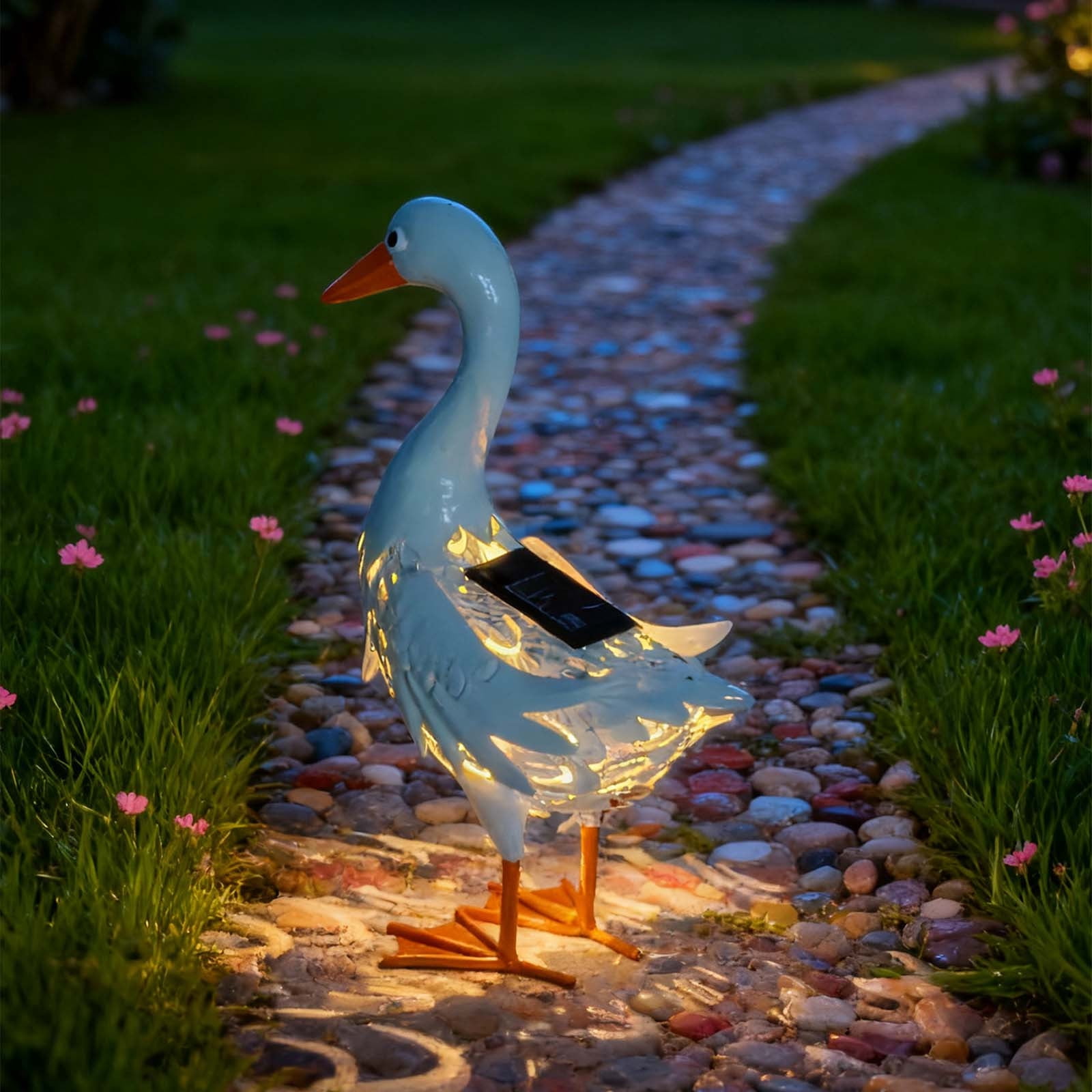 Solar Garden Lights Decorative Iron Outdoor Metal Crafts Couryard Ornament for Patio Lawn Yard with Solar-Powered Rust-Resistant Weatherproof Design