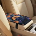 thumbnail image 4 of Xoenoiee Butterfly Rose Flower Print PU Leather Car Accessories Set, Anti-Slip Auto Seat Covers for Front Seats, Waterproof Safety Shoulder Pad, Comfy Car Armrest Cover, 4 of 7