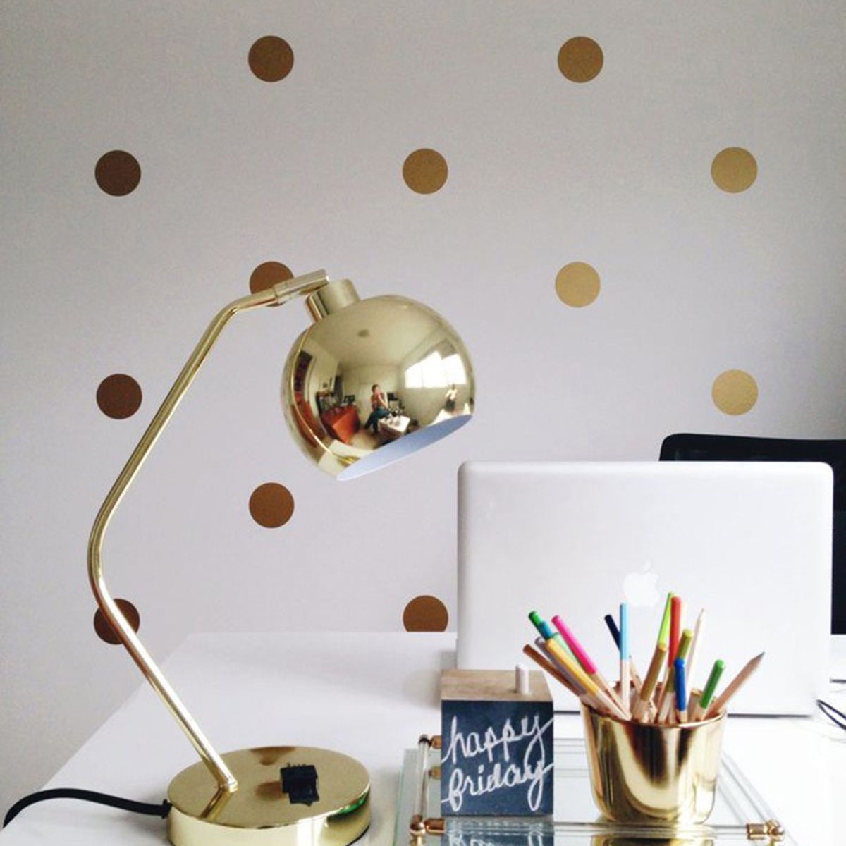 GAXIRE 3 Sheets Wall Sticker Decals Golden PVC for Nursery Room DIY Decoration 14.96*10.63in