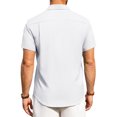 thumbnail image 4 of Hearthz Shirts for Men Short Sleeve Regular Fit Casual Button Down Shirt Summer Beach Holiday Shirt with Pocket (White,XXXL), 4 of 7