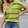 thumbnail image 4 of tarylea Cap Sleeve Sweaters for Women Womens Casual V Neck Pullover Knit Top Striped Loose Tees Blouses, 4 of 9