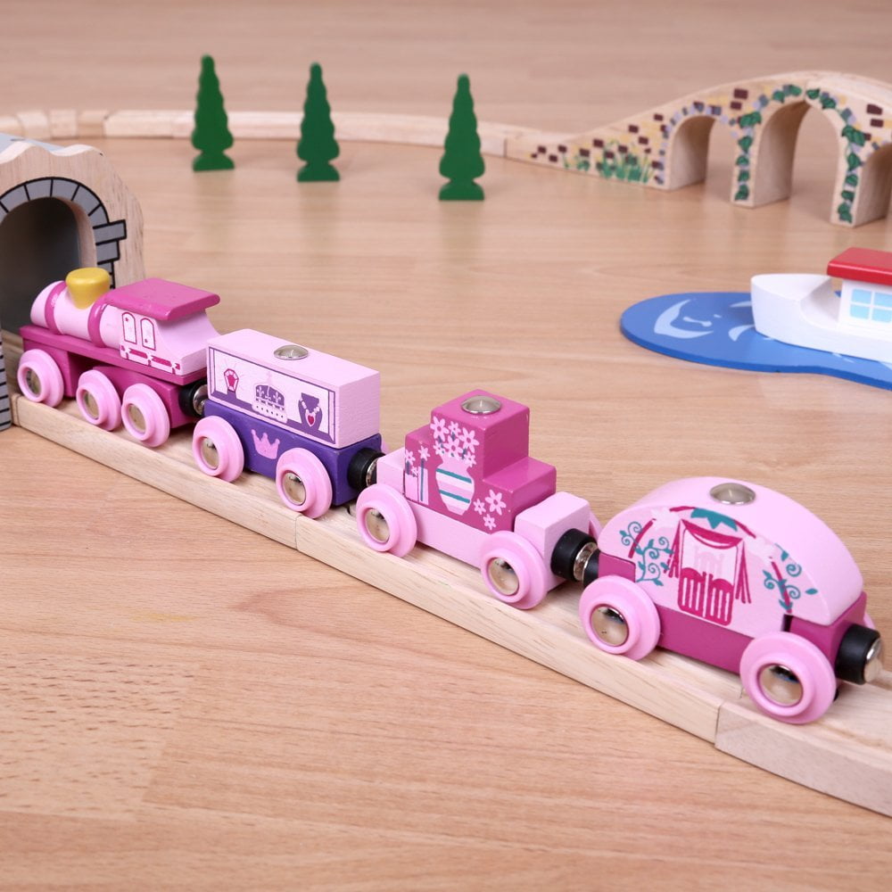 pink wooden train
