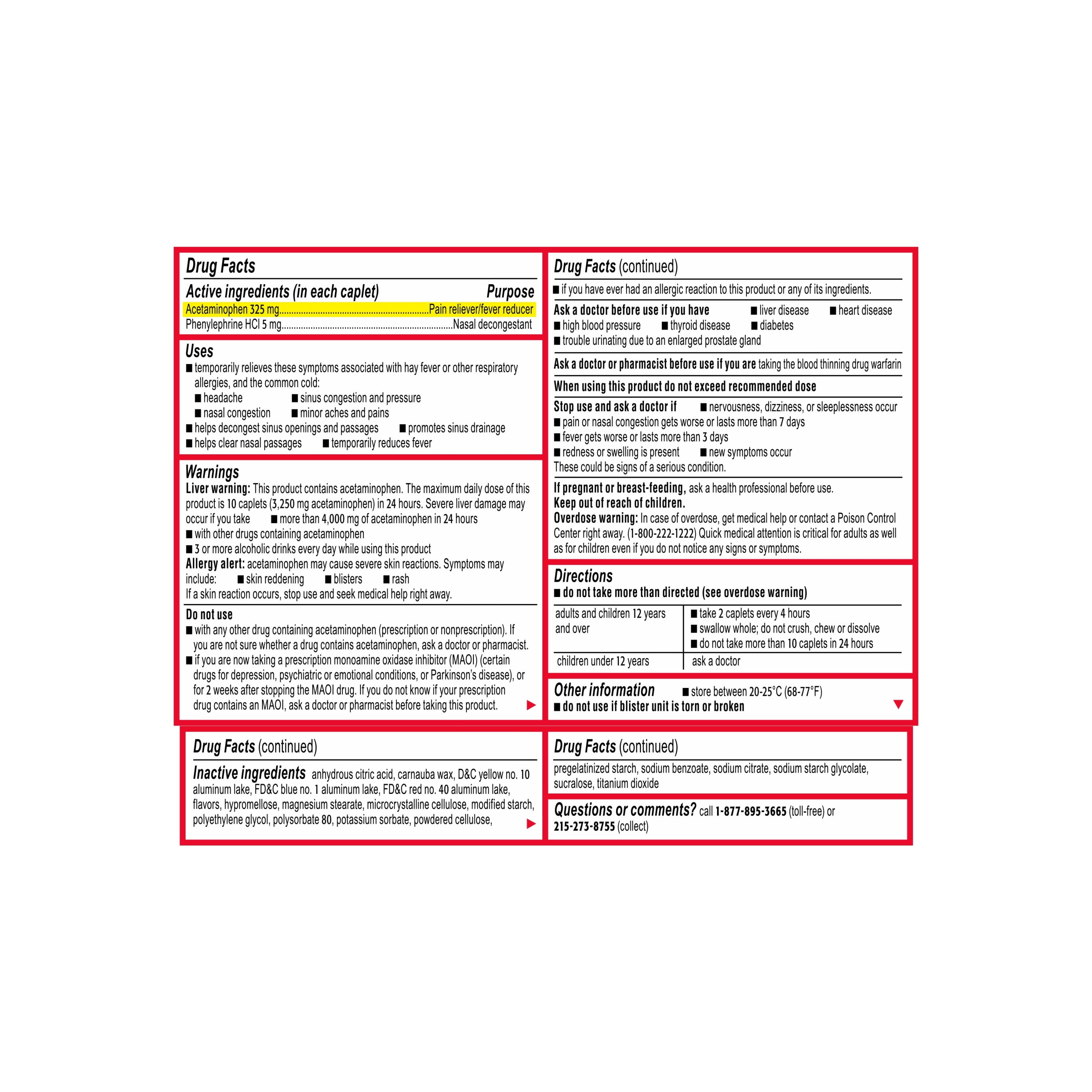 Tylenol Sinus Headache Non Drowsy Daytime Caplets 24 Ct Walmart Com Walmart Com