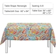 thumbnail image 2 of Outdoor Rectangle Tablecloth, Decorative Water-Repellent and Fade Resistant Table Covers with Umbrella Hole, Patio Table Cloth with Zipper for Oblong Table Use, 60×84 Inch, Paisley Multi, 2 of 6