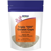 NOW Supplements, Empty Gelatin Capsules, Triple "000", Bovine Sourced, Filled by Weight, 200 Gel Capsules