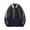 Navy, variant on Stripe Splicing Design Lapel Sweater, Loose Casual Jacket Retro Fashion Sweatshirt for Street Style, Weekend Wear and Urban Fashion,Black,L