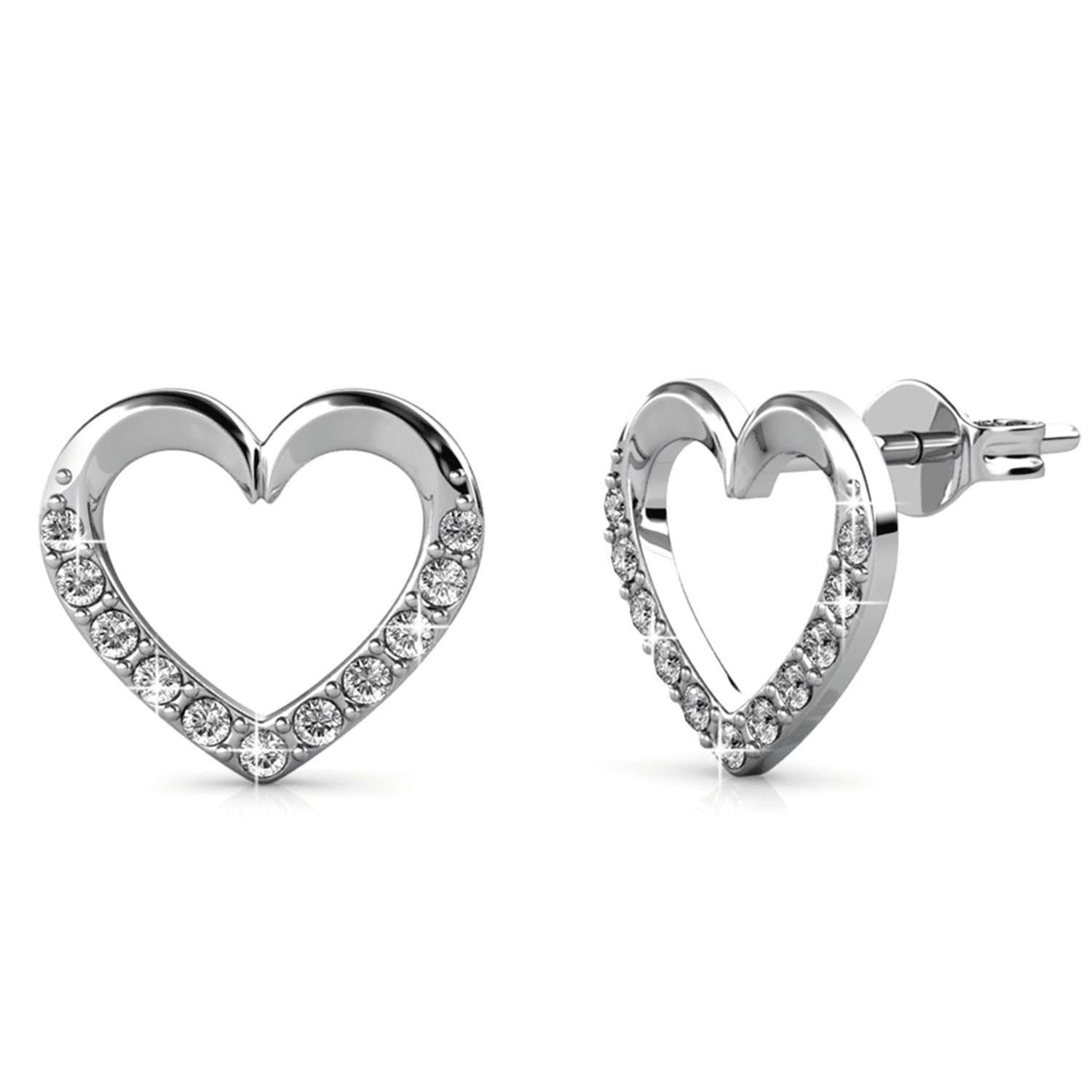 Cate & Chloe Chelsea 18k White Gold Plated Silver Jewelry Set with Swarovski Crystals for Women