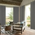thumbnail image 5 of Primebeau Textured Blackout Privacy Drapery Panels, Faux Linen Curtains, 52 x 96 Inches, Gray, 5 of 7