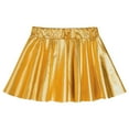 thumbnail image 4 of Aislor Youth Girls Metallic Athletic Dance Pleated Mini Skirts High Waist Scooter Skater Skort 2-16 Gold 13-14, 4 of 7