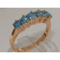 thumbnail image 2 of LBG British Made 14k Rose Gold Natural Blue Topaz Ladies Eternity Ring - 33 size options - Size 10, 2 of 8