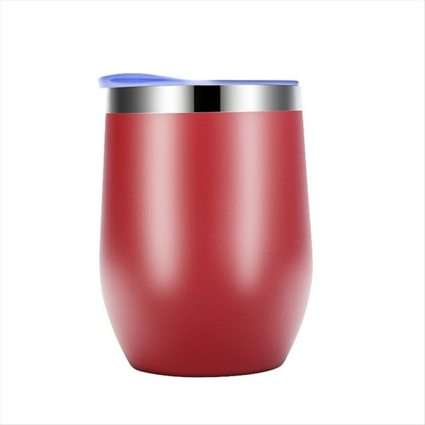 de Cáscara de Huevo Aislada de Acero Inoxidable de Doble Capa de Huevo de Vino Tinto Al Vacío Vaso de Café con Tapa Roja