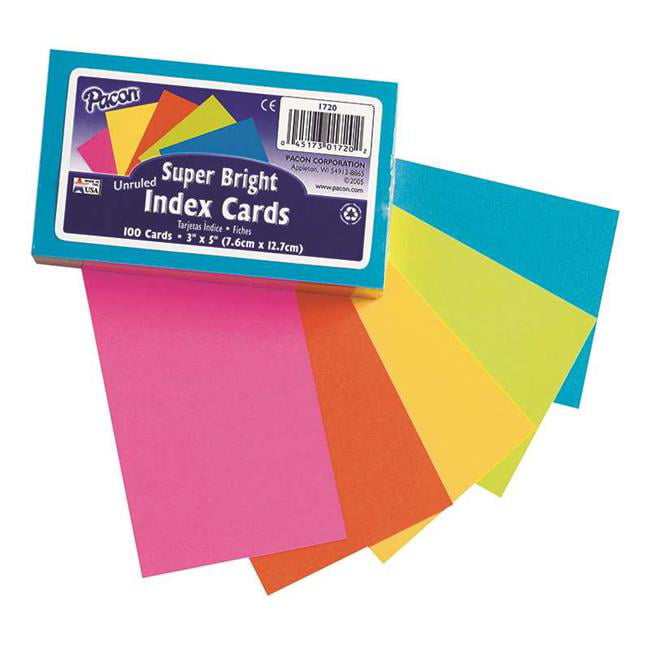 Posters and Art Projects A4 Size 5 Colours: Pink/ Lime/ Orange/ Blue/ Yellow 100 Sheets per Pack Pacon Super Bright Tagboard for Signs