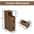 thumbnail image 4 of Fluted Narrow Nightstand with 2 Drawers,Slim Wooden Bedside Table for Bedroom,Walnut, 4 of 7