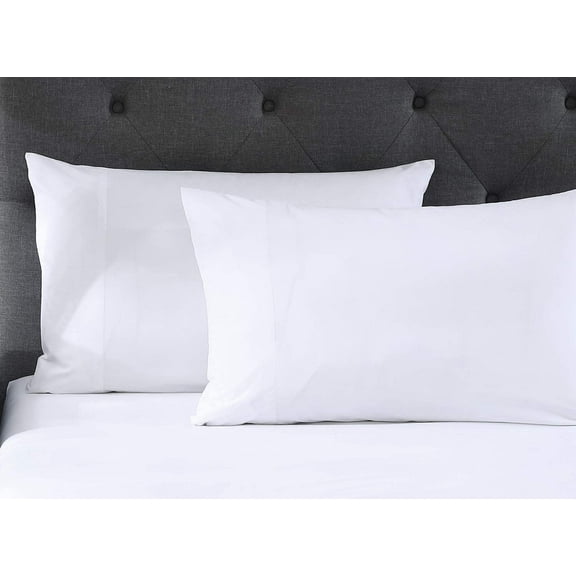 Hotel Collection Ultra Percale Pillowcase Set, 100% ELS Giza Egyptian Cotton, Side Envelope Closure, 2 Pillowcases, All Natural (White, King)