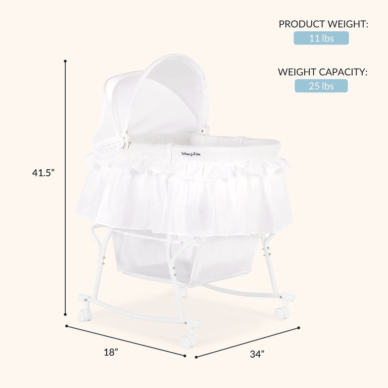 Dream On Me Lacy Portable 2-in-1 Bassinet & Cradle photo 4