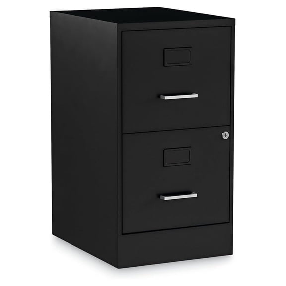 Vertical File Cabinet 2 Drawer, Black Filing Cabinet Letter Size, Lockable Office File Cabinet for Home Office, 14x18x24.1in