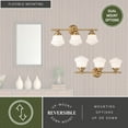 thumbnail image 4 of Huntley 3 Light LED Compatible Gold Brass Farmhouse Bathroom Vanity Wall Fixture White Schoolhouse Glass, 4 of 12