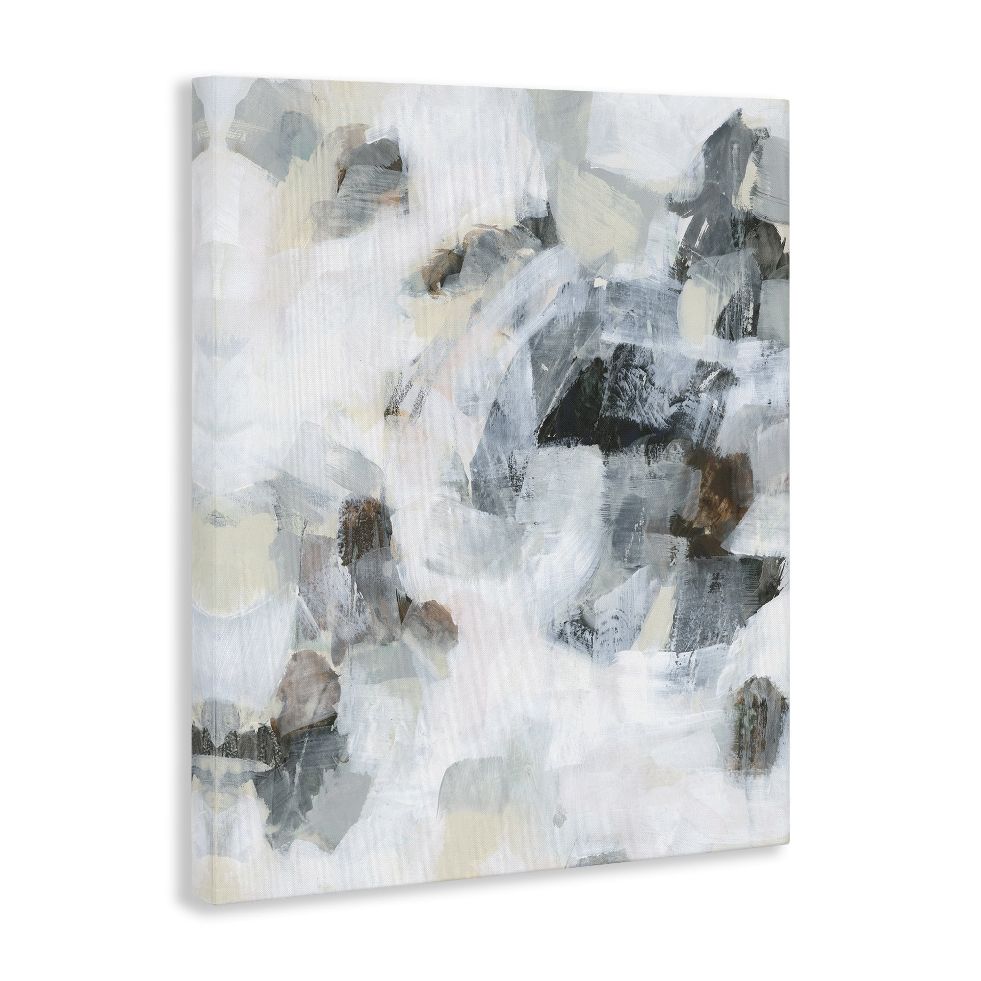 Stupell Industries Soft Grey Composition Abstract Painting Wrapped Canvas Art Print Wall Art, 30 x 40