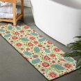 thumbnail image 2 of Pioneer Flower Floral Print Pattern Bathroom Rugs Mat, Non Slip Microfiber Bathroom Rug with Rubber Backing, Soft Mats for Bathroom Floor Tub Shower, 17"x47", 2 of 5