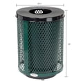 thumbnail image 7 of Outdoor Diamond Steel Trash Can With Flat Lid & Base, 36 Gallon, Green, 7 of 7