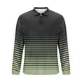 thumbnail image 5 of COSFO Men Polo Shirts Golf Striped Casual Quick Dry Long Sleeve Shirts Slim Fit Quarter Zip Collared Graphic Tees, 5 of 5