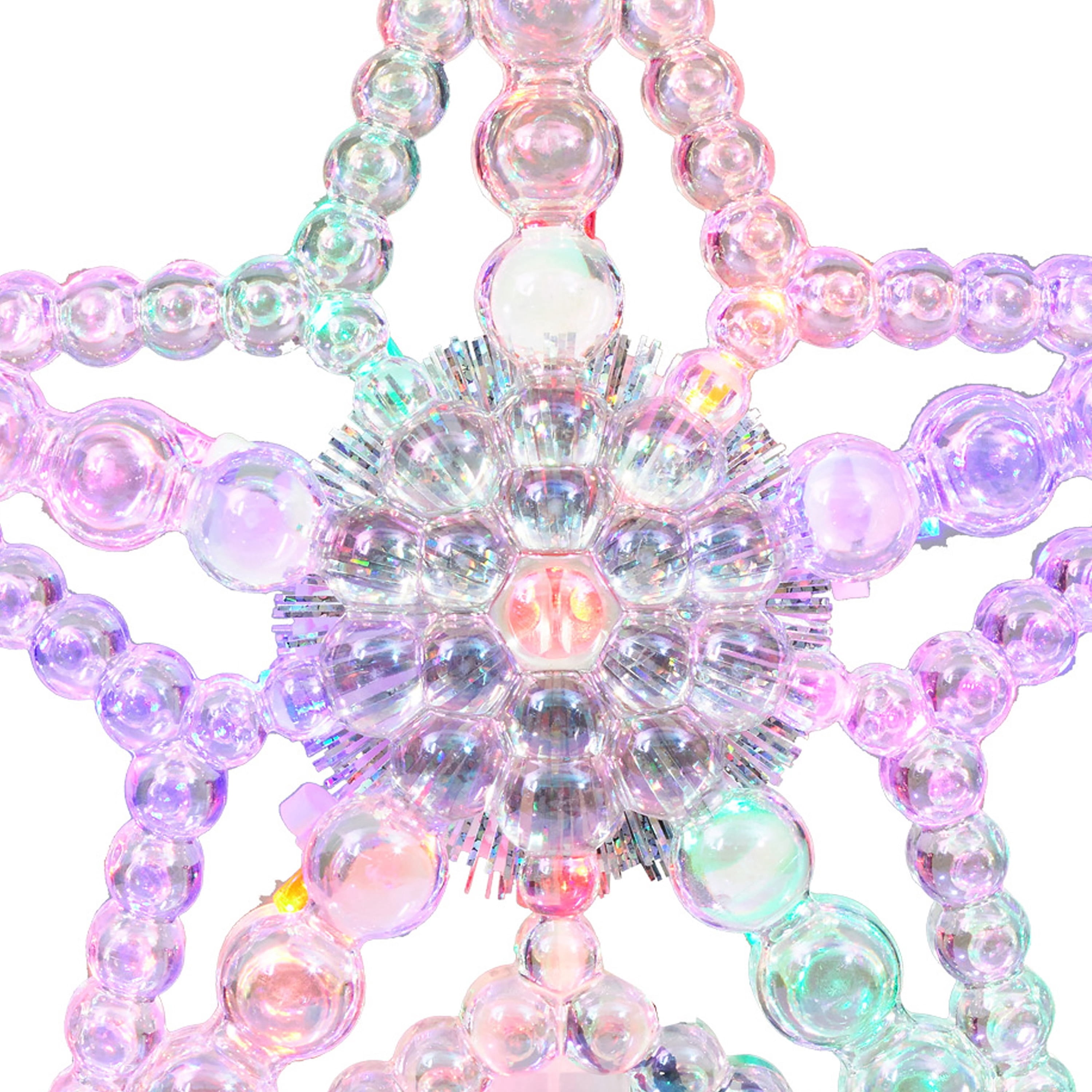 LED Beaded Star Christmas Tree Topper, Iridescent, 7.5", by Holiday Time