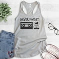 thumbnail image 2 of Never Forget 80s Technology Tank Top, Ladies Racerback Tank Top, 80s Nostalgia Tank, VHS Cassette Tape Tank, Silver Gray, X-Large, 2 of 3
