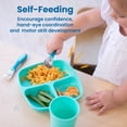 thumbnail image 3 of ECR4Kids My First Meal Pal Combo Set, Children's Tableware, Aqua, 15-Piece, 3 of 9