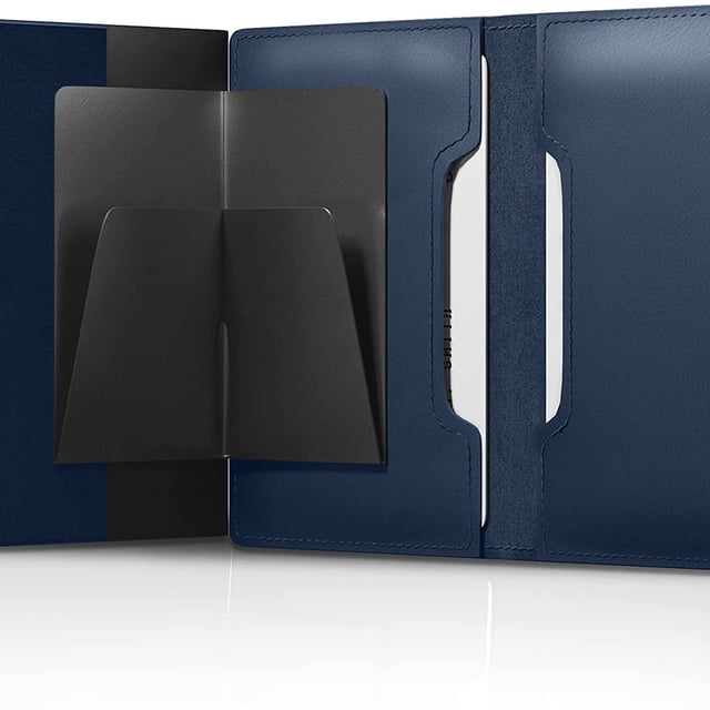Cartera Airtag Billetera Airtag de cuero genuino Rfid antirrobo para hombre, bolsa de tarjeta para el trabajo (azul oscuro) Ndcxsfigh Para Estrenar