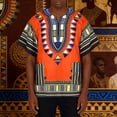 thumbnail image 2 of Africa Print Tee, Plus Size Dashiki Unisex Cotton Tunic Tops with Geometric Patterns and Breathable Comfort, 2 of 7